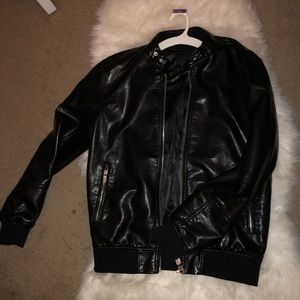 Black leather jacket